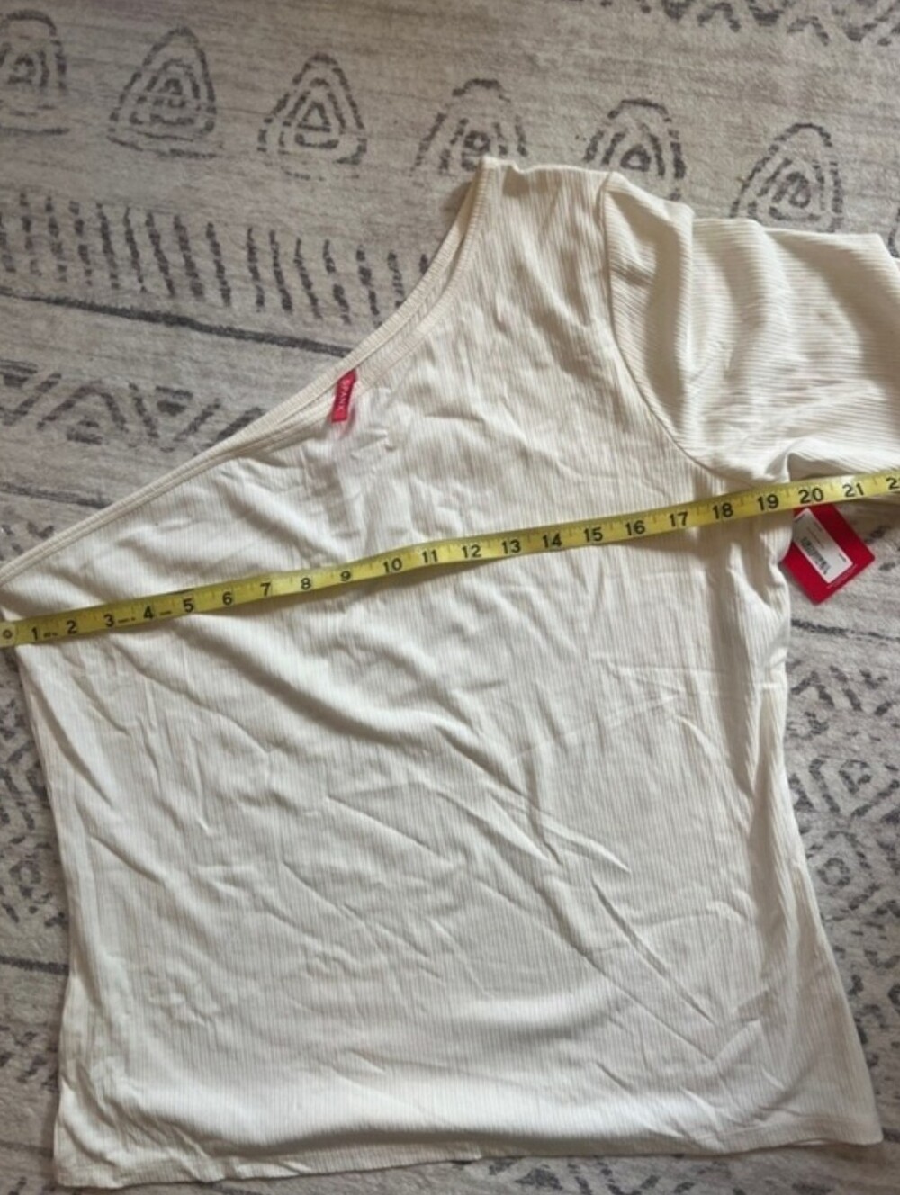 Spanx Cream One-Shoulder Ribbed Top - Picture 2 of 6